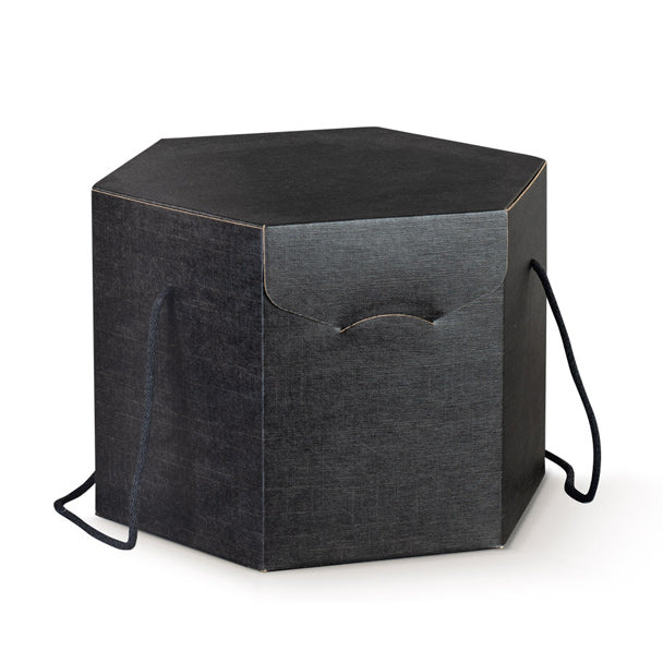 50pz Scatola Esagonale Portaconfetti Cartoncino Kraft Tema Rustico Due Misure (Corda In Canapa Incluso) (PICCOLO