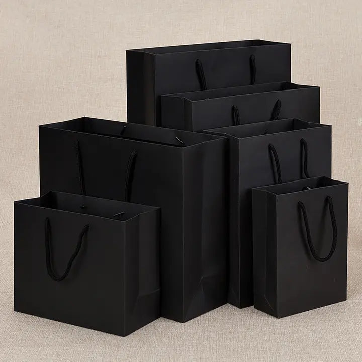 Shopper Eleganti Nere Opache con Manico in Corda – Stile Raffinato per Ogni Occasione
