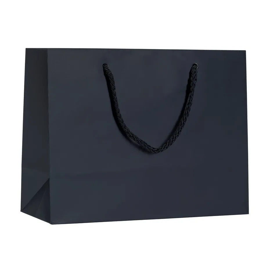 Shopper Eleganti Nere Opache con Manico in Corda – Stile Raffinato per Ogni Occasione