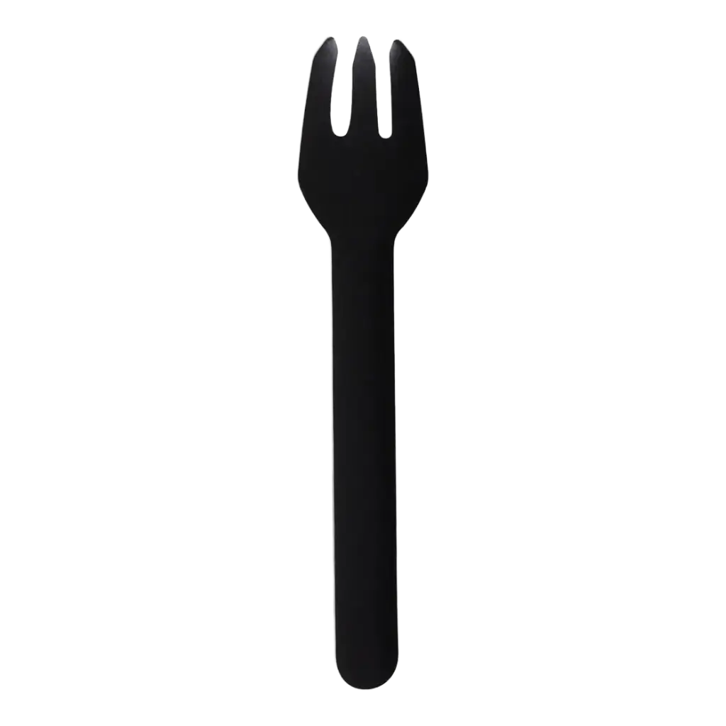 Mini Forchettine Finger Food in CPLA Nero Compostabile – 10 cm (Confezione da 50 Pezzi)