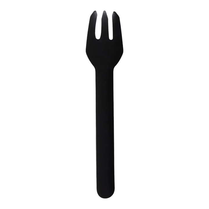 Mini Forchettine Finger Food in CPLA Nero Compostabile – 10 cm (Confezione da 50 Pezzi)