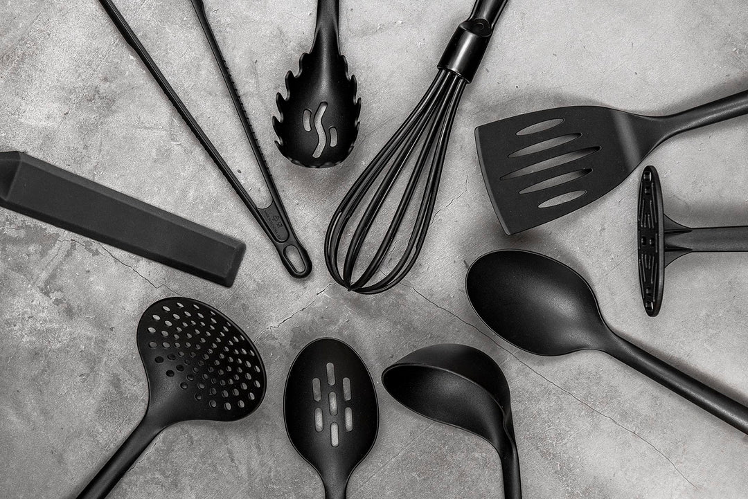 Pinza da Cucina in Nylon Nera – 31 cm | Resistente fino a 220°