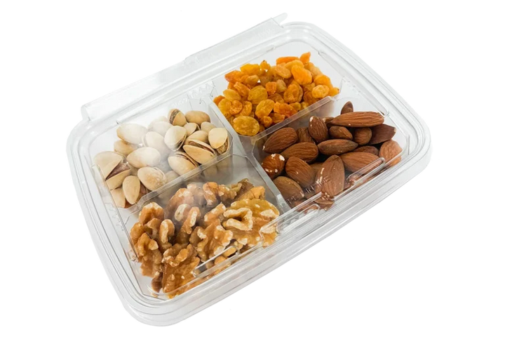 50 pezzi Vaschette trasparenti in PET con coperchio antimanomissione