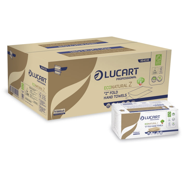 Asciugamani avana piegati a Z EcoNatural Z Lucart Professional 864036 - 18cf x 220pz