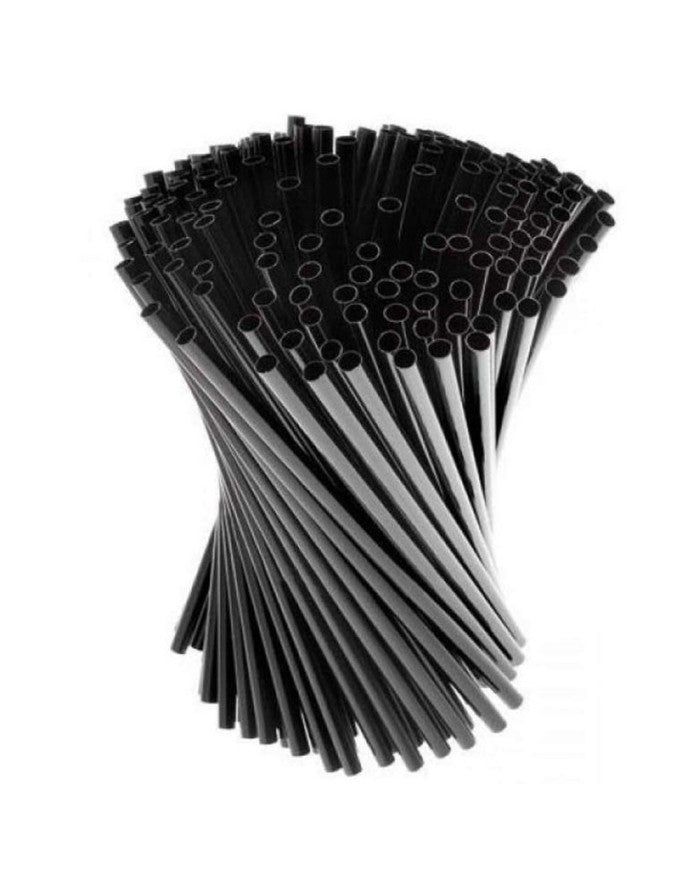 Cannucce Nere Compostabili – 15 cm o 21 cm – Eleganti, Ecologiche, Monouso