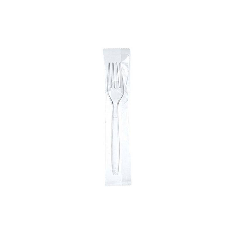 500 Forchette trasparenti monouso imbustate singolarmente 16cm