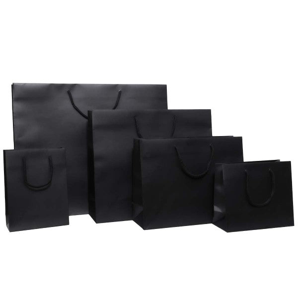 Shopper Eleganti Nere Opache con Manico in Corda – Stile Raffinato per Ogni Occasione