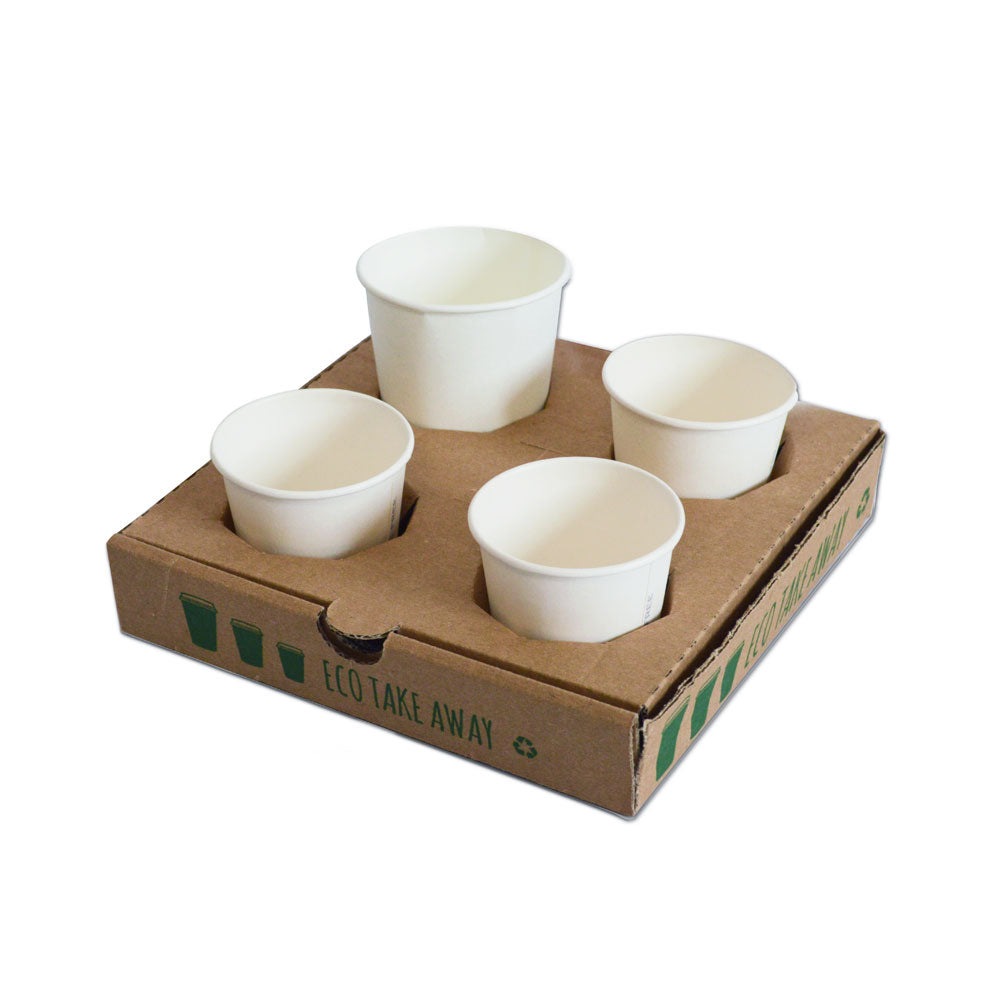 Vassoio asporto porta caffè in plastica richiudibile 4 fori Vassoio asporto porta caffè in plastica richiudibile 4 fori