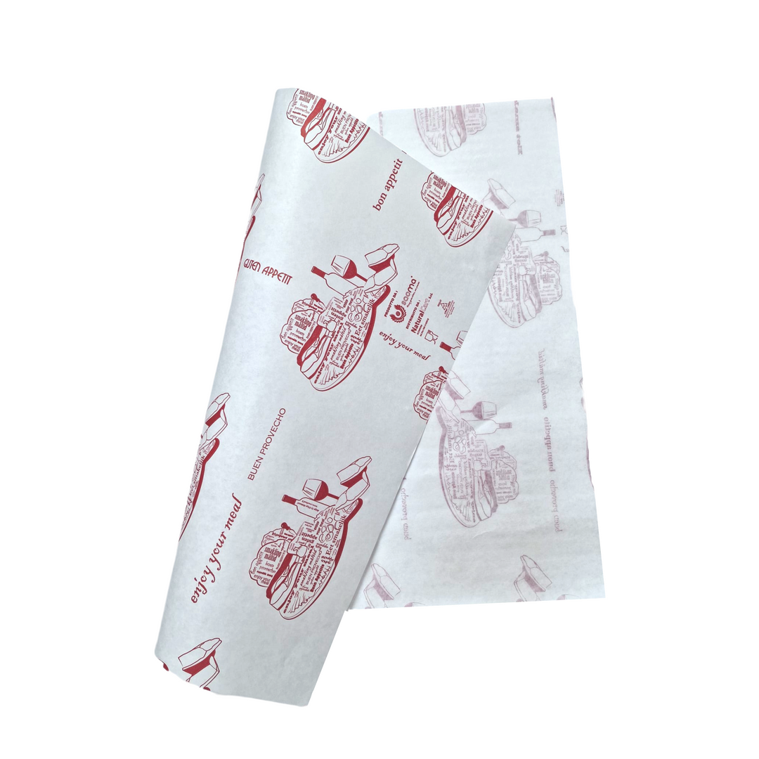 Fogli confezionamento per alimenti di carta accoppiata kraft bianca da 45 grammi m/q + 10gr PE