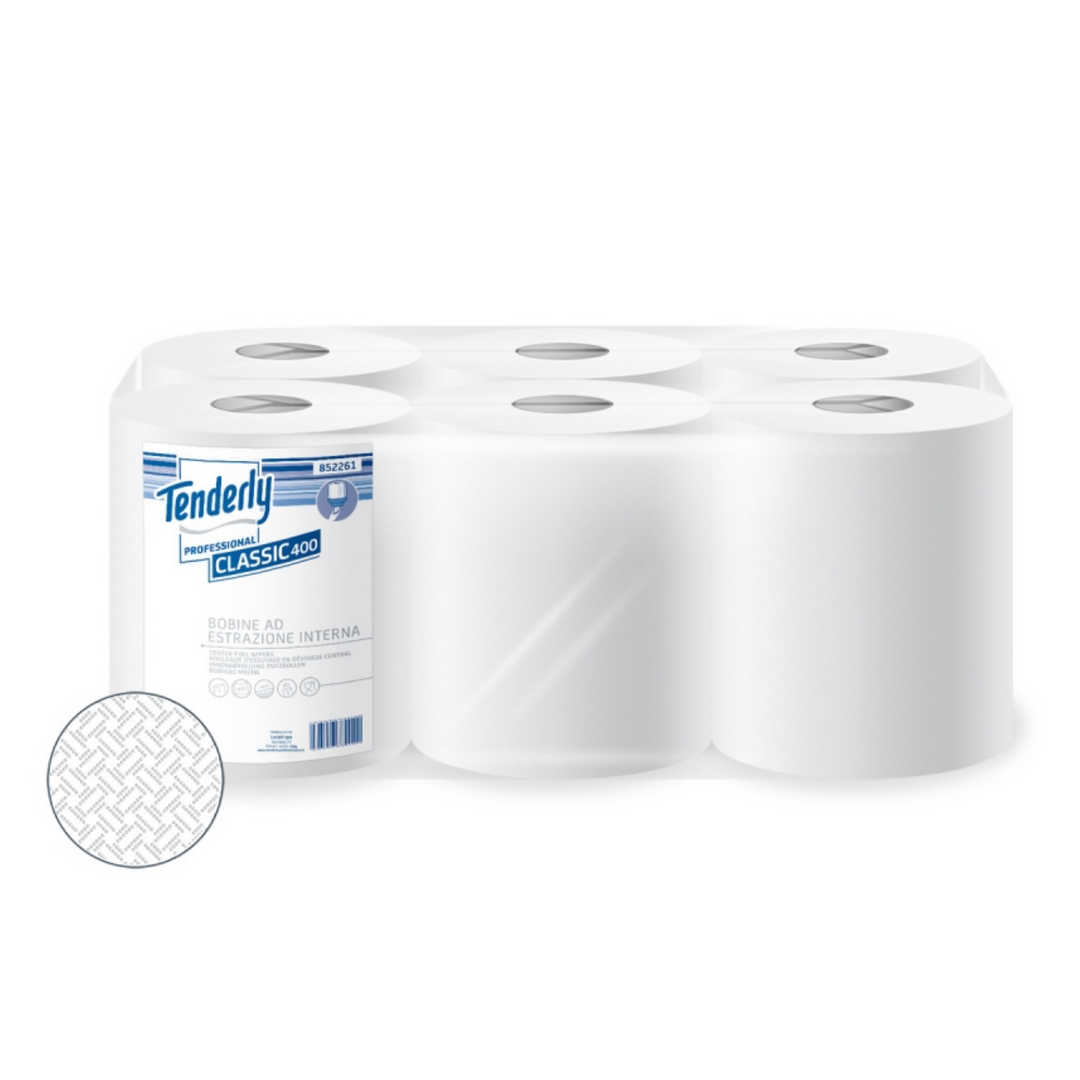 6pz Bobine Tenderly Classic400 ad estrazione interna 2 Veli