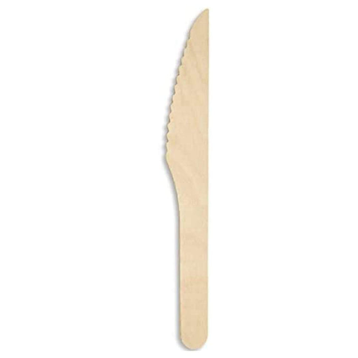 100 pezzi Coltelli monouso in Legno di Betulla 16cm