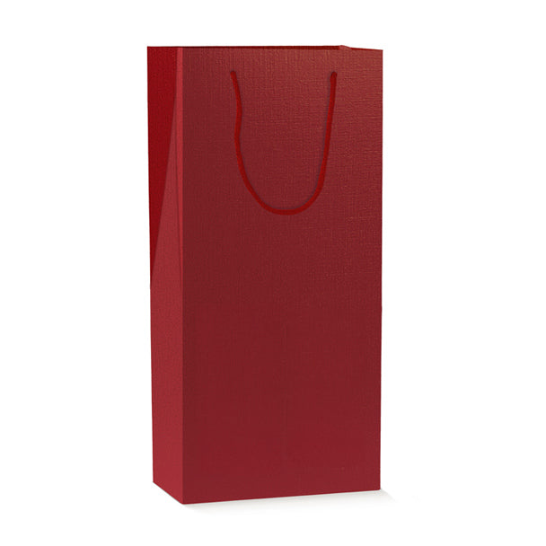 Shopper Portabottiglia in Cartoncino con Cordini – 19×9×43 cm per 1 Bottiglia - 10 Pezzi