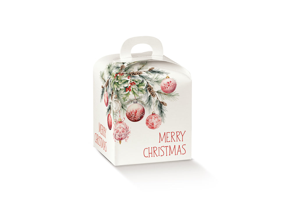 Scatola portapanettone Scotton fantasia addobbi Natalizi con manico e chiusura ad incastro