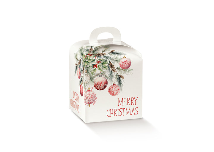 Scatola portapanettone Scotton fantasia addobbi Natalizi con manico e chiusura ad incastro