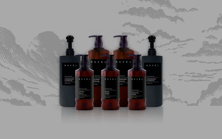 Sapone Viso e Mani Nefél Black Amber 480ml – Alchimia d’Oriente per la Cura delle Mani e del Viso