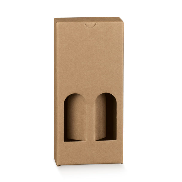 Scatola per Olio in Cartoncino Avana - Confezione Regalo Natalizia per Bottiglie di Olio