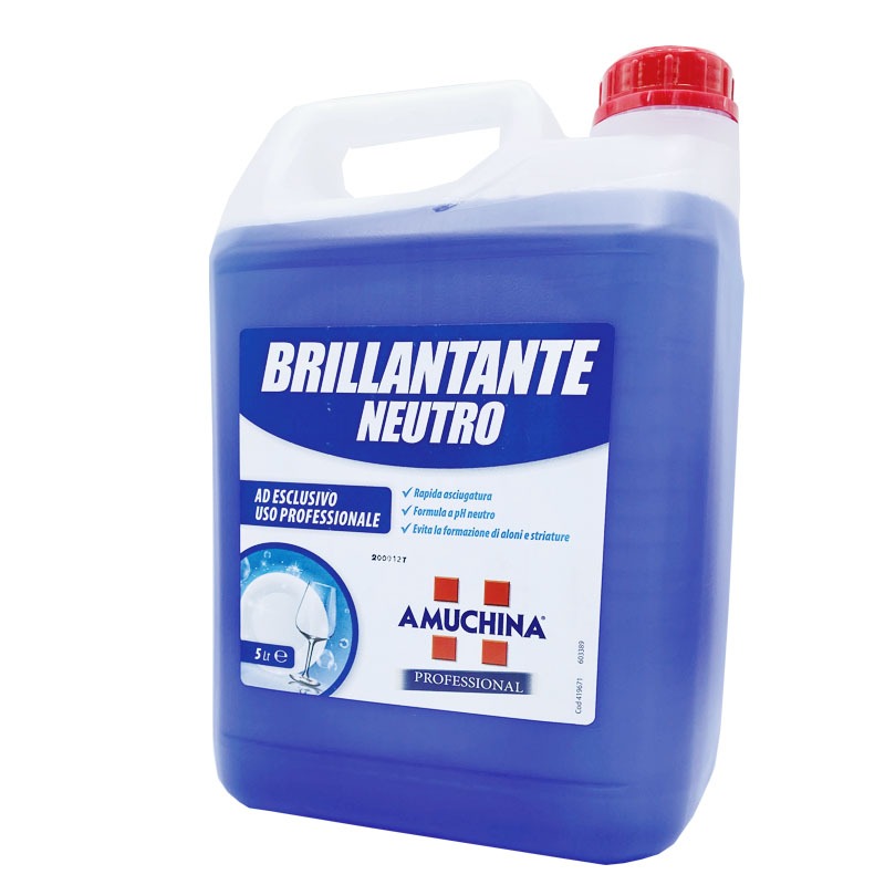 5Lt Brillantante neutro per stoviglie Amuchina Professional