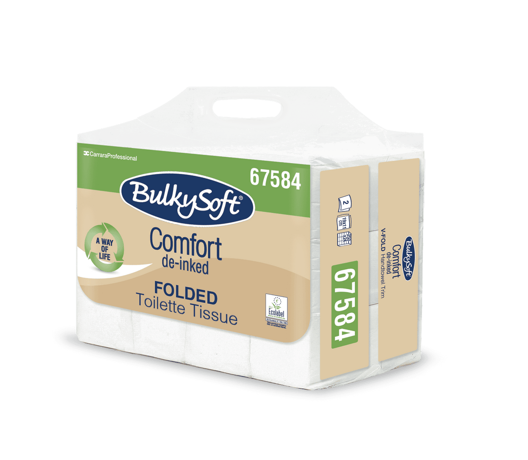 Carta Igienica Intercalata BulkySoft Comfort Small EasyBag 67584 – 24 Confezioni da 250 Fogli – Ecolabel