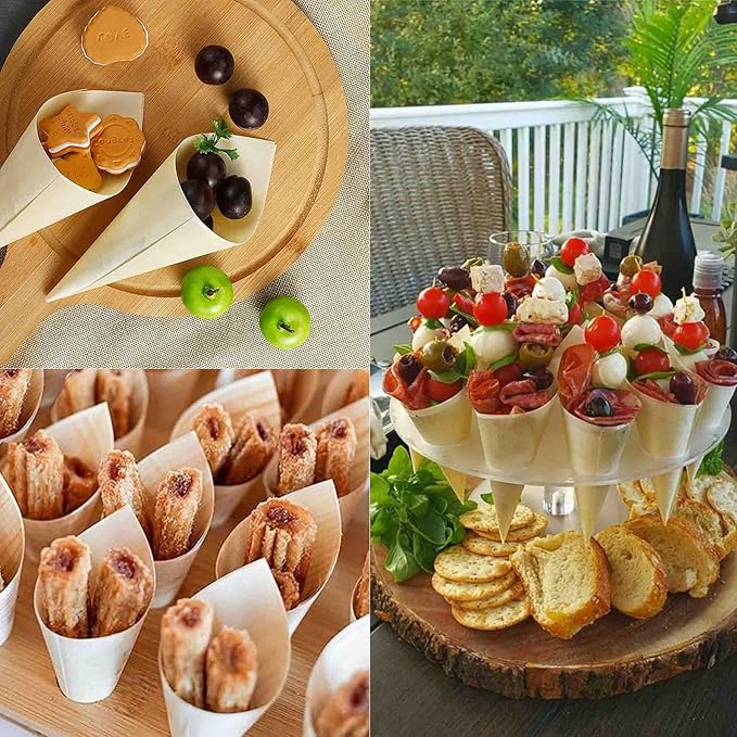 Coni per Finger Food in Legno di Pino – Confezione da 50 Pezzi