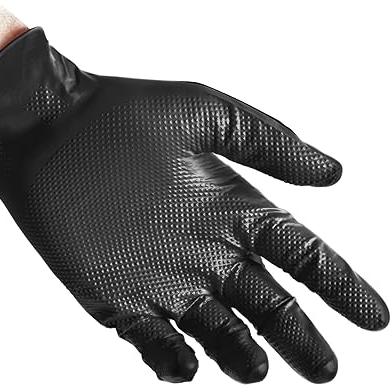 100 pezzi Guanti neri monouso in Nitrile Grip N85 Reflexx