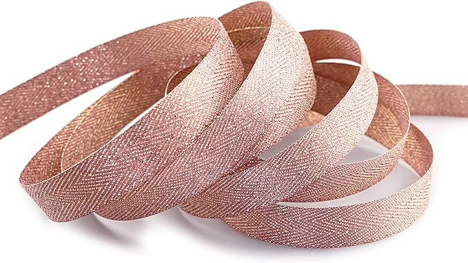 Nastri decorativi in lurex – verde, rosso, rame e oro – 25 metri x 3,8 cm
