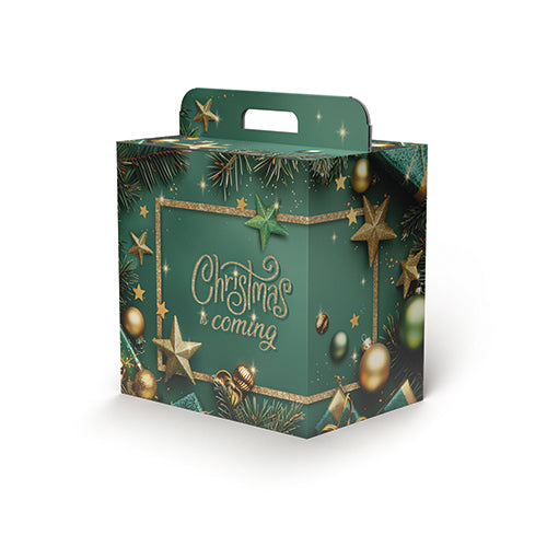 20pz Scatola Natalizia con Maniglia Porta Panettone e Bottiglia
