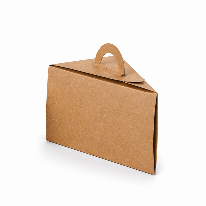 Scatola Contenitore Avana per Fetta di Torta con Manico – 10x15xH10 cm