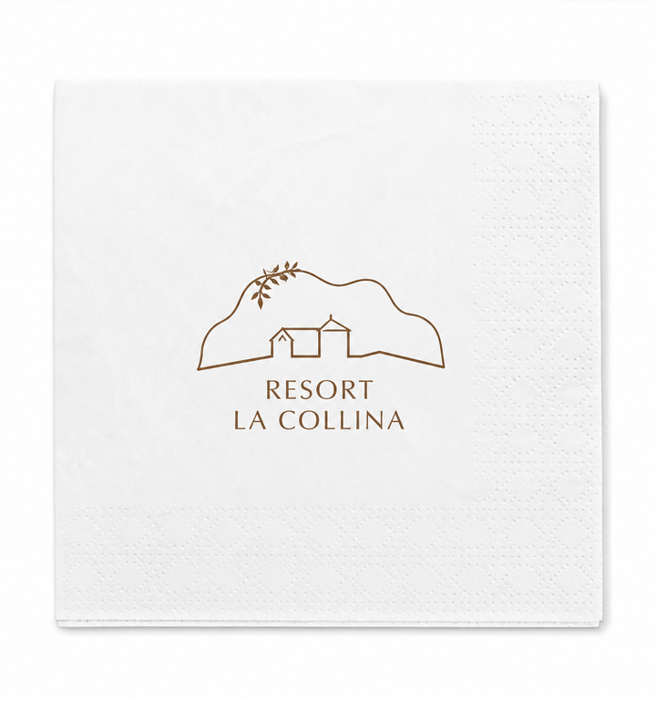 Tovaglioli bianchi 25x25cm Personalizzati - 4 cartoni (21.600 pezzi)