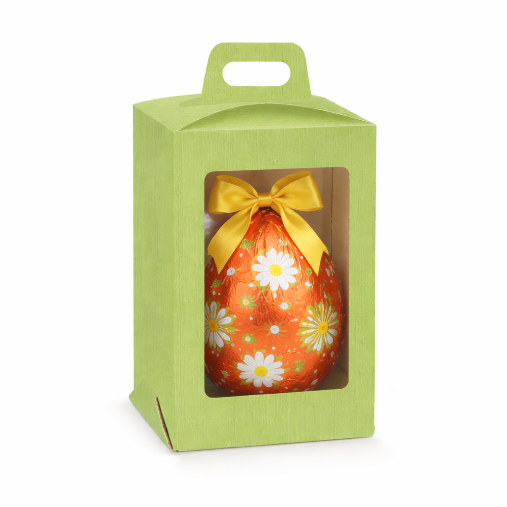 Scatola Portauovo di Pasqua Verde con Finestra Trasparente – Elegante e Professionale