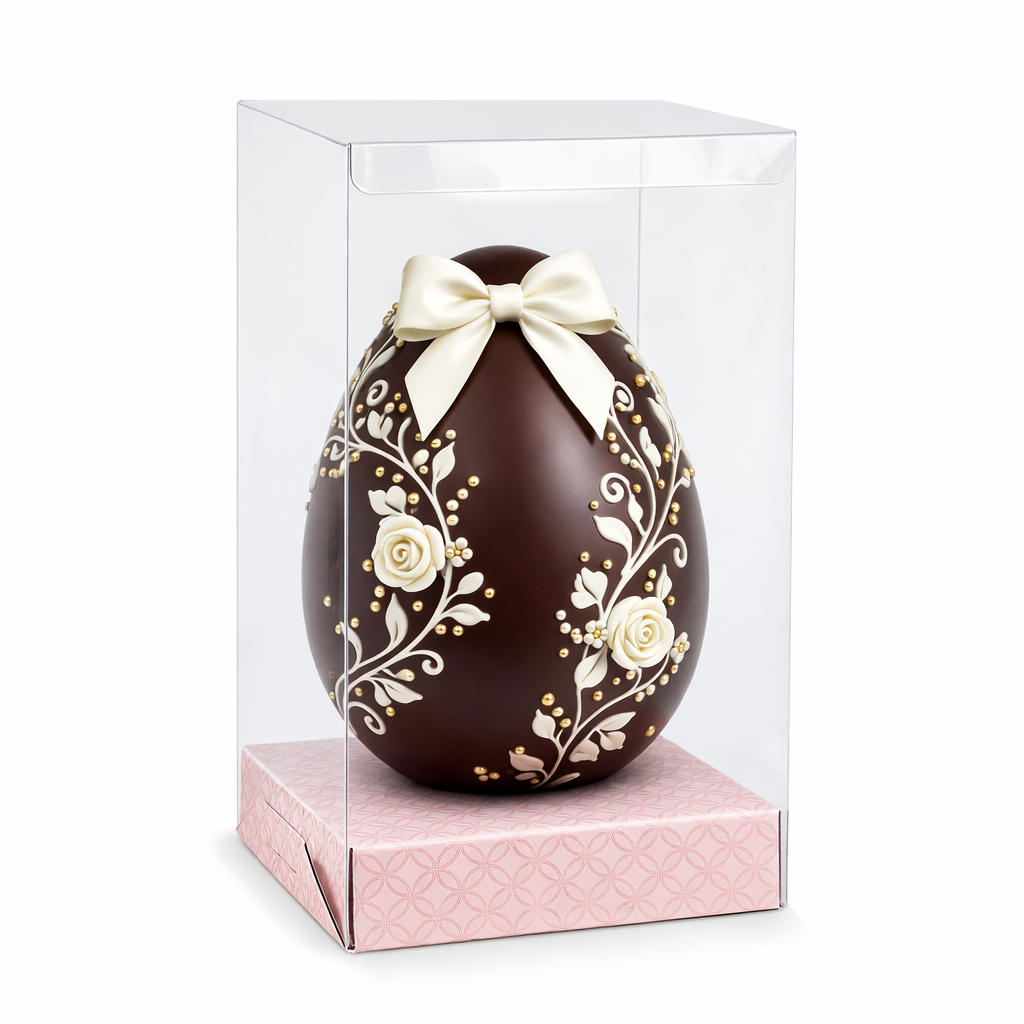 Scatole Trasparenti Portauovo di Pasqua con Blocca Uovo – Base Rosa o Verde 10 Pezzi