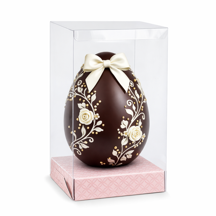 Scatole Trasparenti Portauovo di Pasqua con Blocca Uovo – Base Rosa o Verde 10 Pezzi