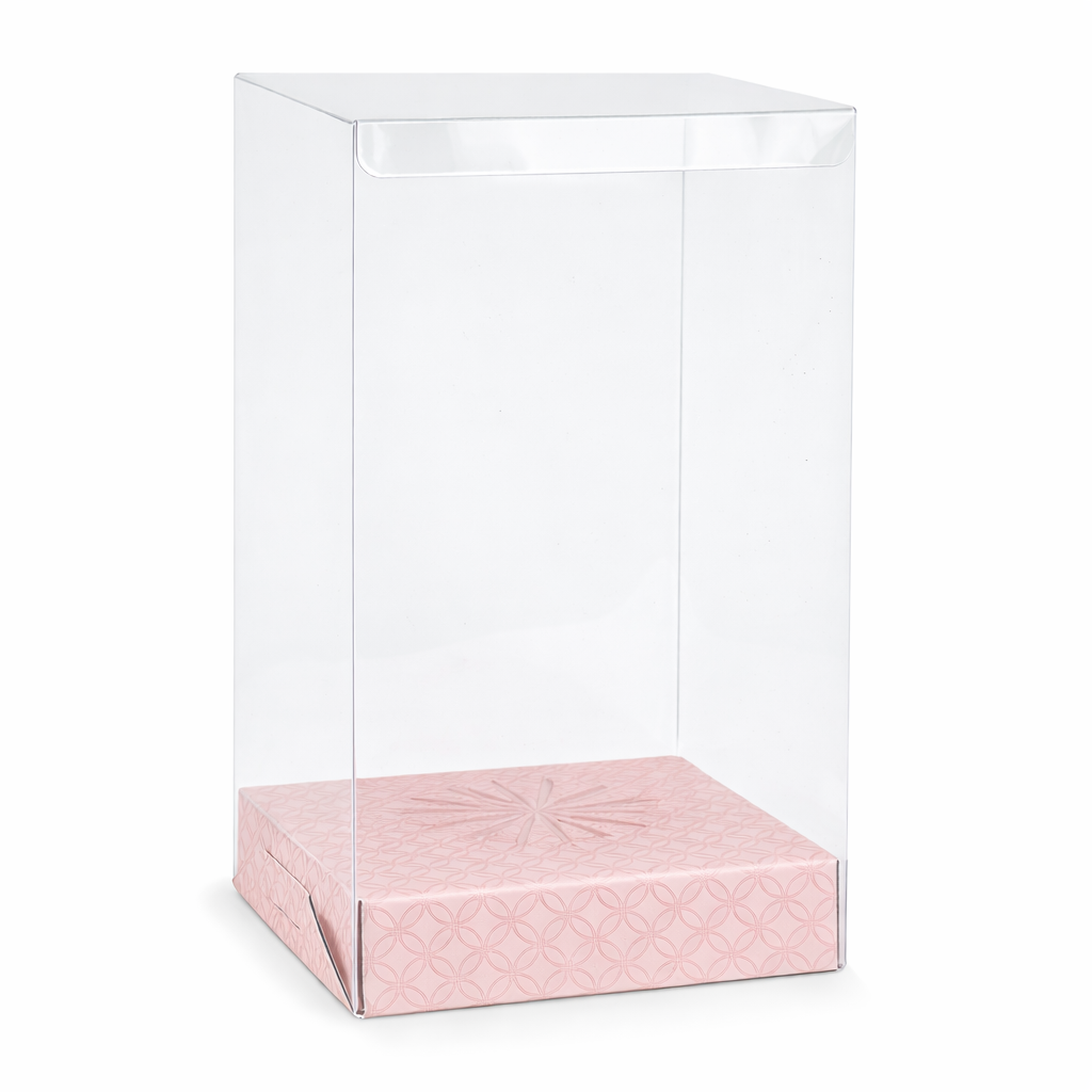 Scatole Trasparenti Portauovo di Pasqua con Blocca Uovo – Base Rosa o Verde 10 Pezzi