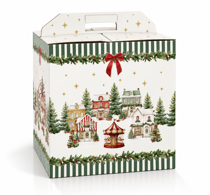 Scatola Portapanettone e Bottiglia Scotton – Scatola Natalizia con Maniglia 30 Pezzi
