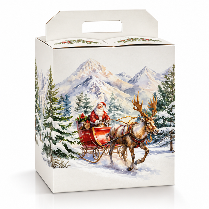 Scatola Portapanettone e Bottiglia Scotton – Scatola Natalizia con Maniglia 30 Pezzi