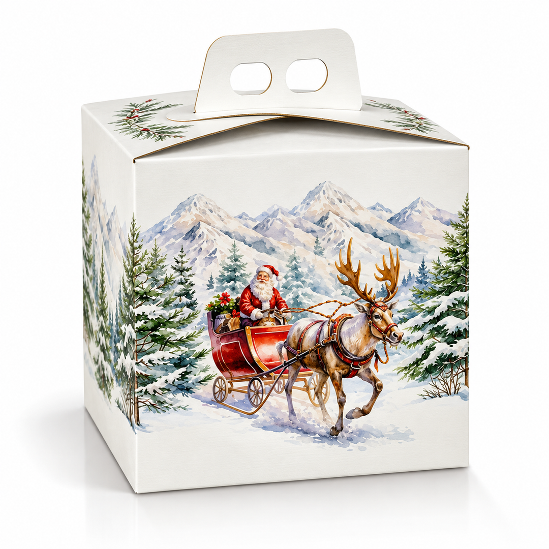 Scatola porta panettone Scotton – Fantasia “Paesaggio” - 30 pezzi