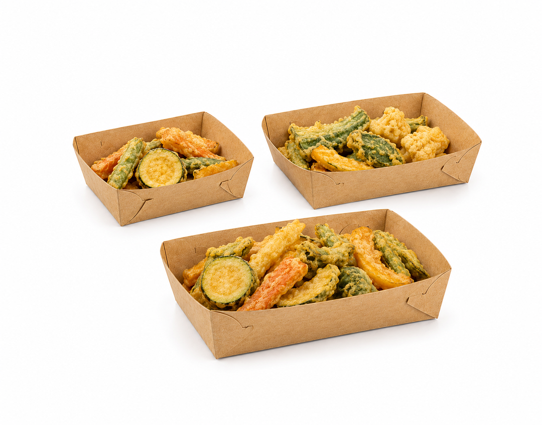 Contenitori in cartoncino antigrasso avana - 50 pezzi