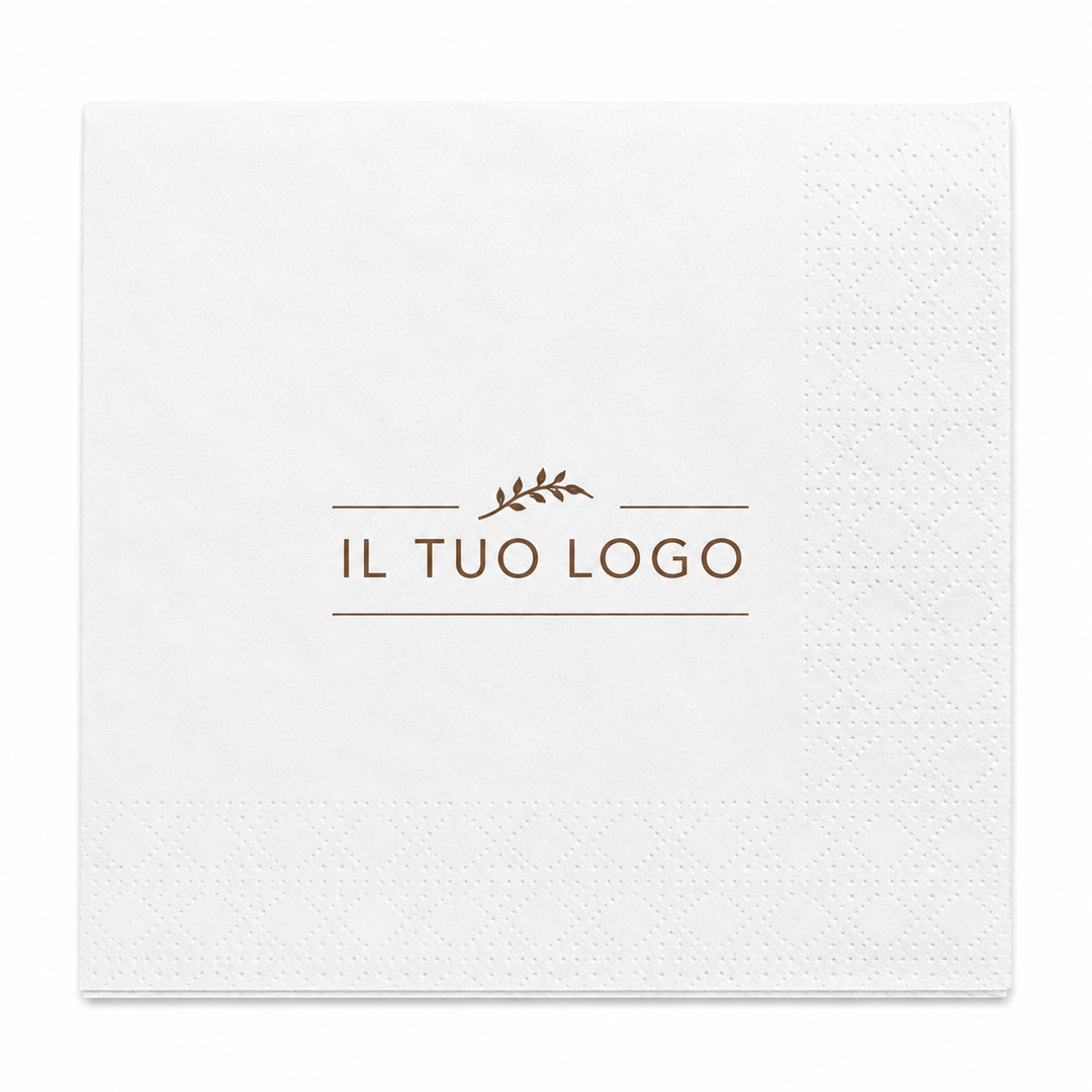 Tovaglioli bianchi 25x25cm Personalizzati - 4 cartoni (21.600 pezzi)