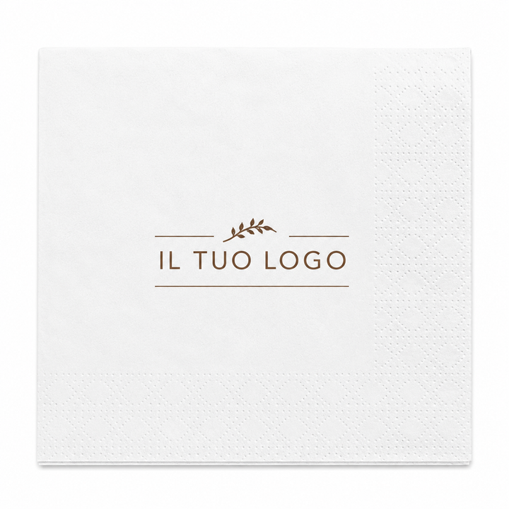 Tovaglioli bianchi 25x25cm Personalizzati - 4 cartoni (21.600 pezzi)