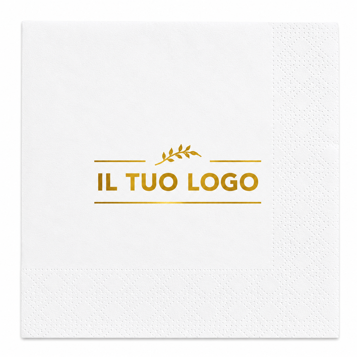 Tovaglioli bianchi 25x25cm Personalizzati - 4 cartoni (21.600 pezzi)