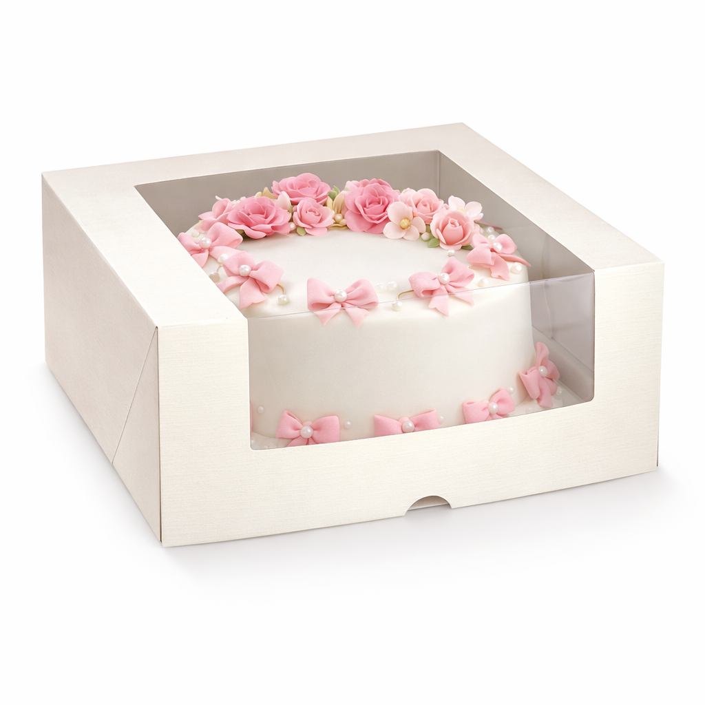 Scatola Fibra Bianca Scotton con Finestra Trasparente – 10 Pezzi