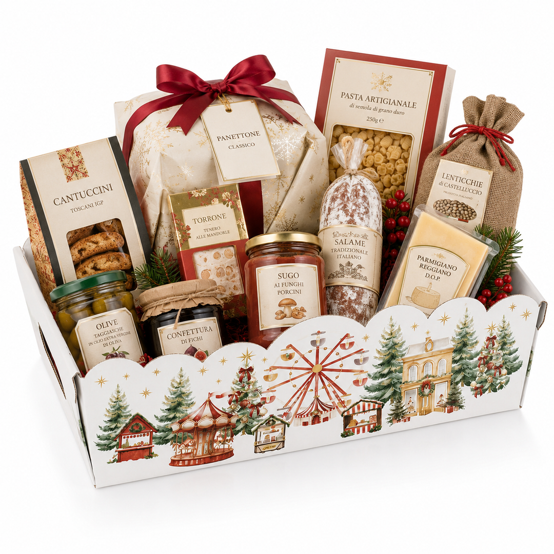 Cesti natalizi Scotton in cartone accoppiato – contenitore conico per confezioni regalo enogastronomiche