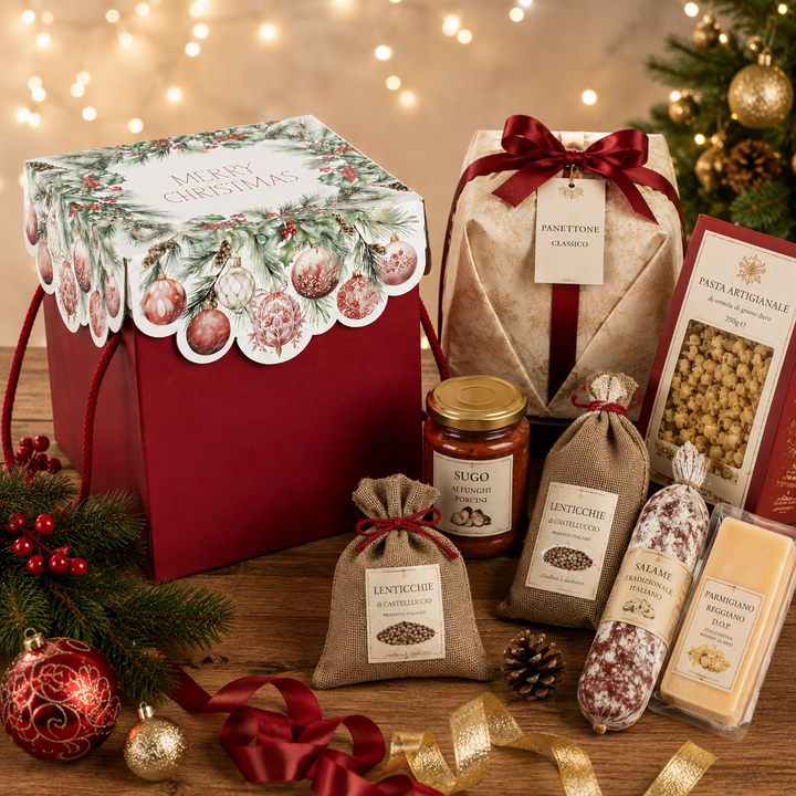 Scatola Fondo + Coperchio Scotton Fantasia Addobbi Natalizi – Scatola Regalo Natalizia in Cartone (20 Pezzi)