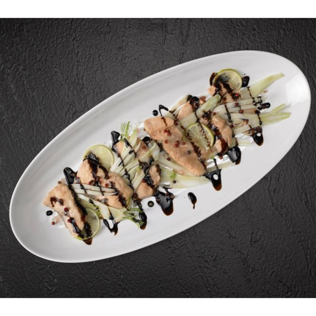 Vassoio Ovale “Le Perle” – Melamina Bianca 66×29 Altezza 6,3cm