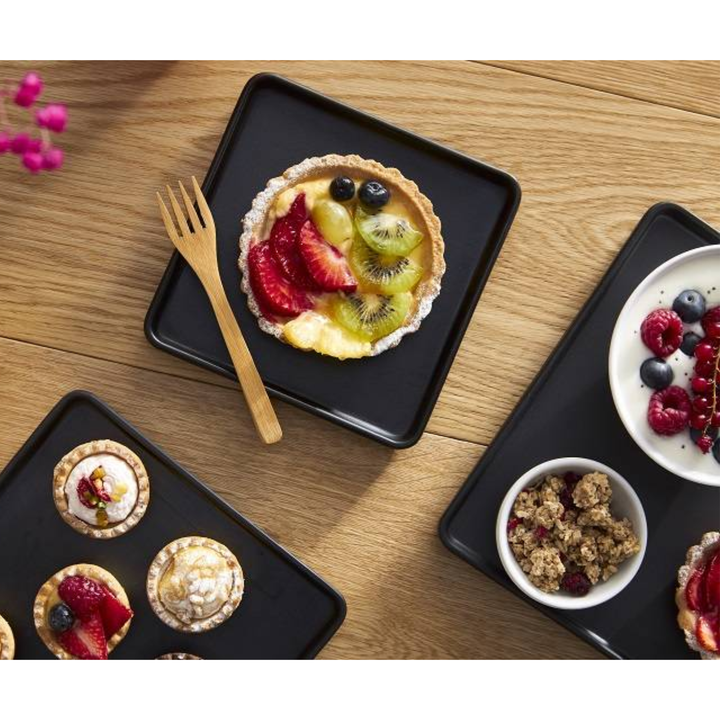 Vassoio Quadrato “Lanzarote” – Melamina Nera 21×21cm Altezza 2cm