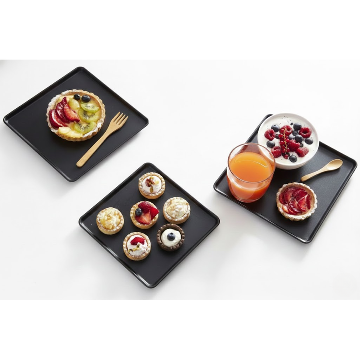 Vassoio Quadrato “Lanzarote” – Melamina Nera 21×21cm Altezza 2cm