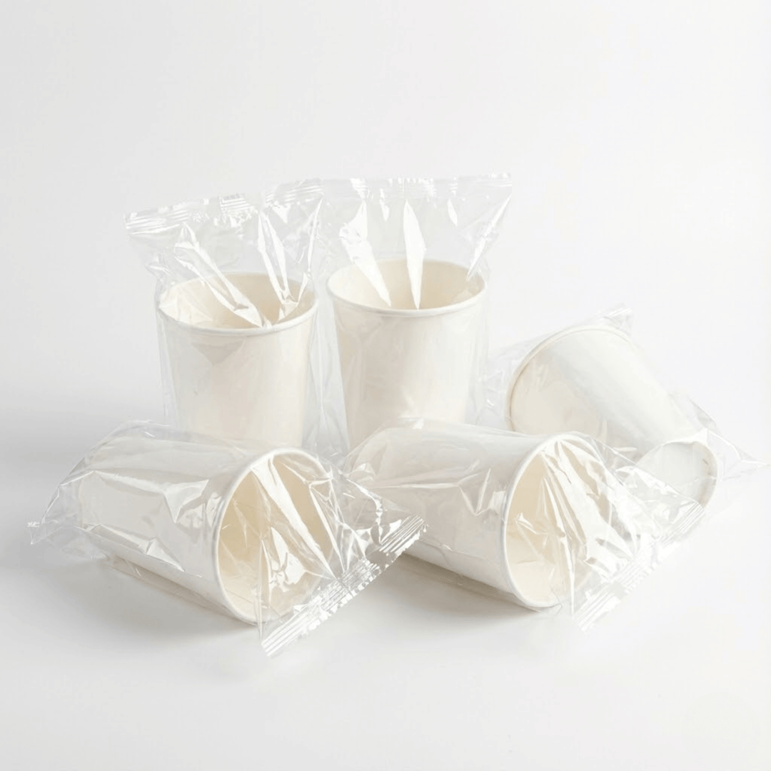 1000 pezzi Bicchieri in cartoncino rivestito PE imbustati riciclabili