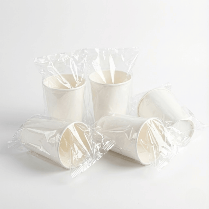 1000 pezzi Bicchieri in cartoncino rivestito PE imbustati riciclabili