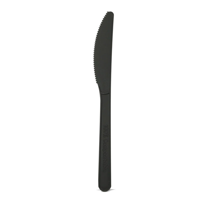 Posate in CPLA Compostabili Nere 15 cm – Eleganza e Resistenza per la Ristorazione (Confezione da 50 Pezzi)
