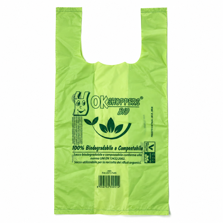 Buste Shopper Biodegradabili e Compostabili Verdi – Confezione da 4kg