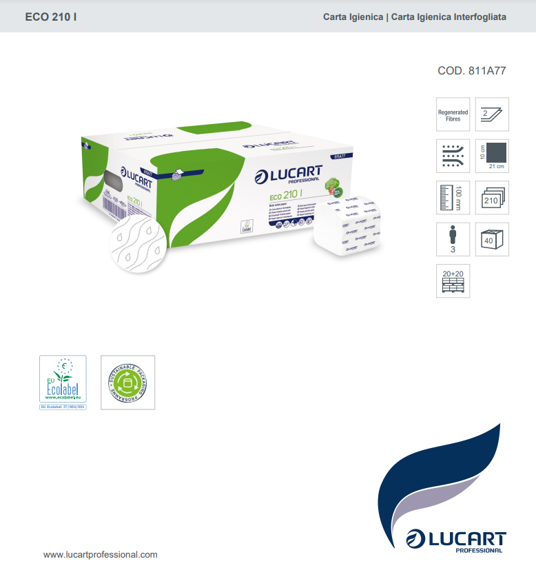 Carta Igienica Interfogliata Eco Natural - Rotoli 40x210, Confezione Da 8400 Fogli - Foto 7